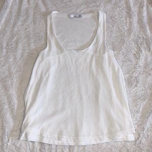 MNG/ mango basics white flowy tank